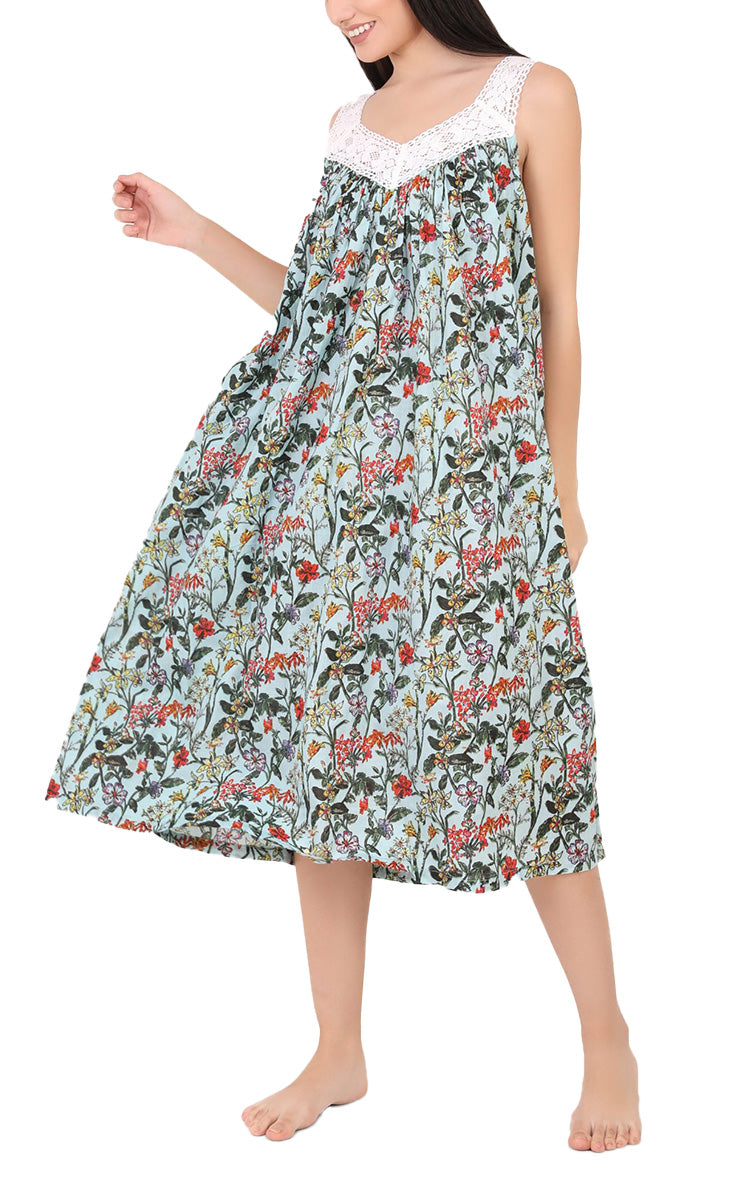 Arabella Carmelina 100% Cotton Nightgown in Egyptian Star Floral MD-410F5