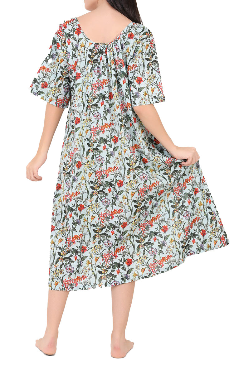 Arabella Angelina 100% Cotton Short Sleeve Nightgown in Egyptian Star Floral MD-83F5