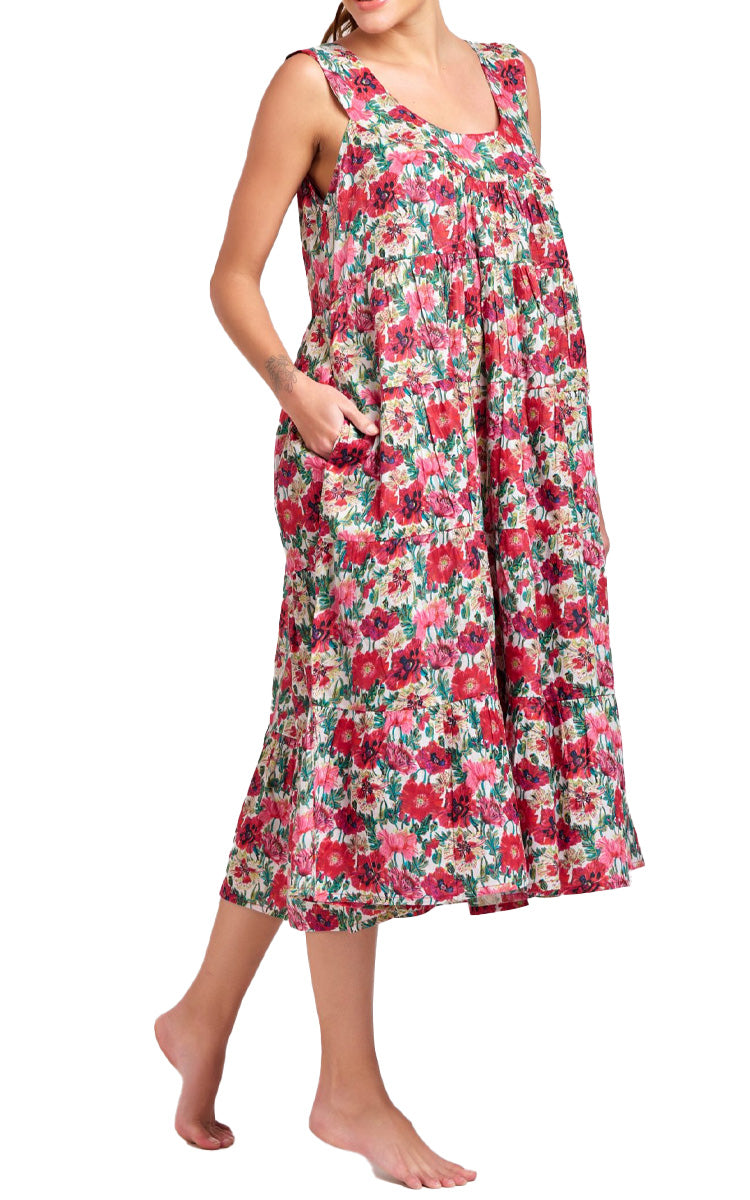 Red Floral Nightie from Arabella to buy online at natureswear 