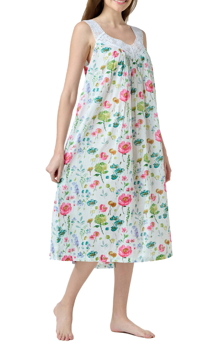 Arabella Carmelina 100% Cotton Nightgown In Spring Camelia MD-410A1