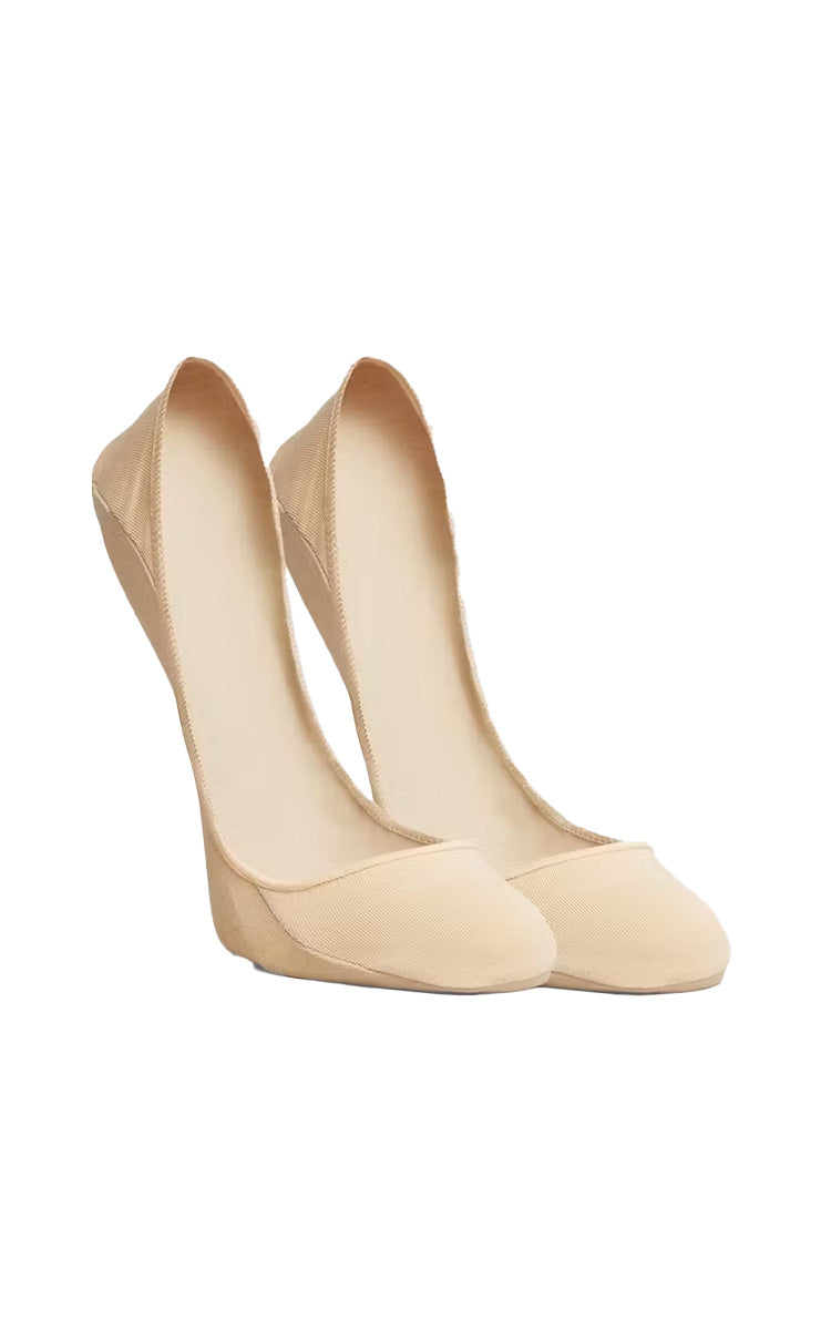 Calvin Klein Cotton No Show Socks in Nude