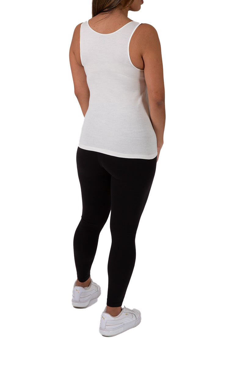 Emmebivi 40% Cotton 16% Wool Singlet with Lace in Ivory 26522