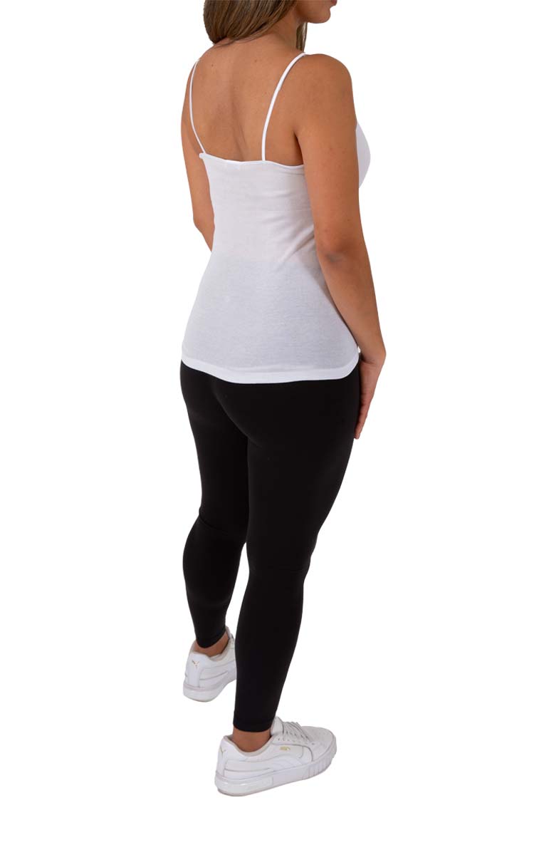 Emmebivi 100% Filoscozia® Cotton Camisole With Lace Trim in White 12311