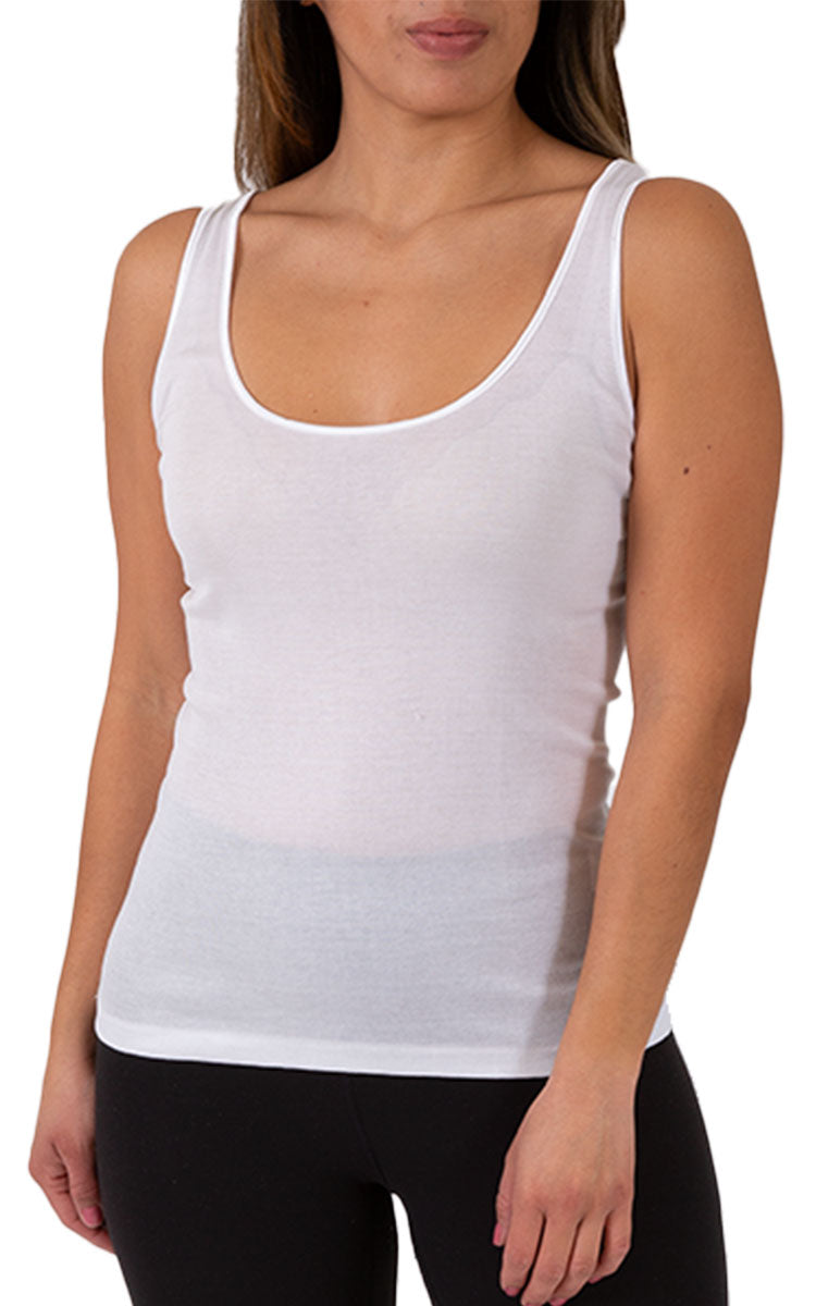 Emmebivi 100% Filoscozia® Cotton Singlet in White 13832