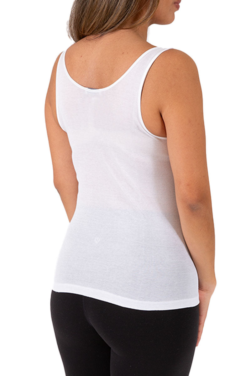 Emmebivi 100% Cotton Singlet in White 21382 SALE