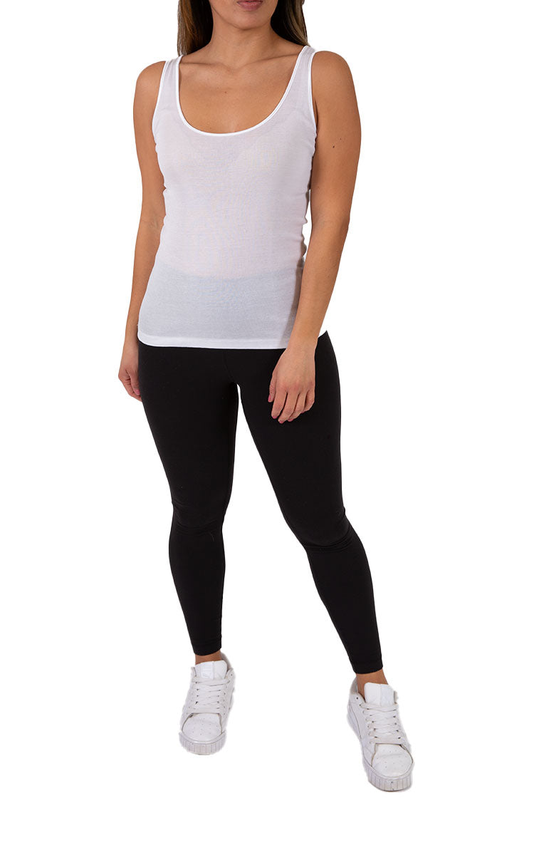 Emmebivi 100% Cotton Singlet in White 21382 SALE