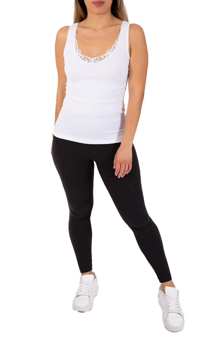 Emmebivi tank singlet with lace in white Australia