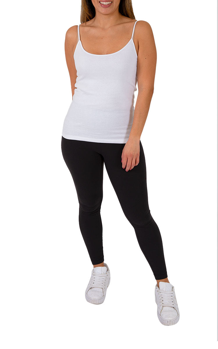 Emmebivi 100% Cotton Camisole Thermal in White 30811