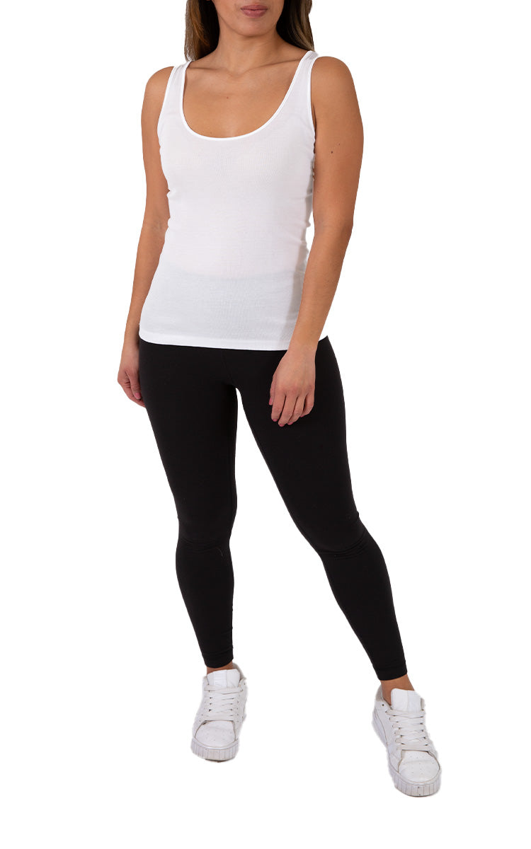 Emmebivi 100% Cotton Singlet Thermal in White 30812