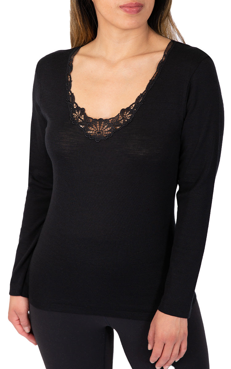 Emmebivi Spencer with lace neckline in Black Australia