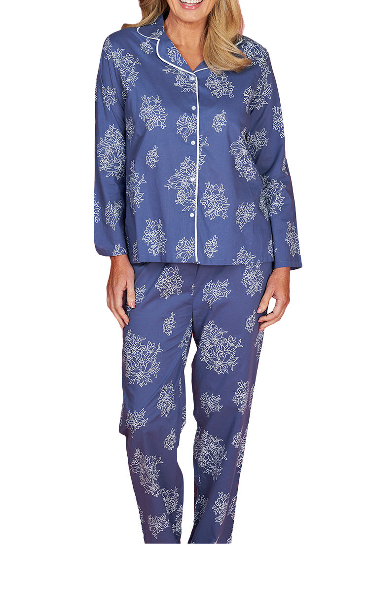 French Country 100% Cotton Pyjama with Long Sleeve in Linnia FCC403