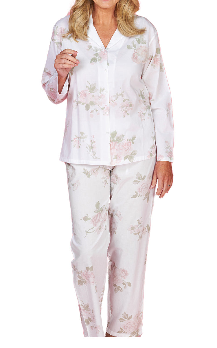 French Country 100% Cotton Pyjama with Long Sleeve in Wild Roses FCC434
