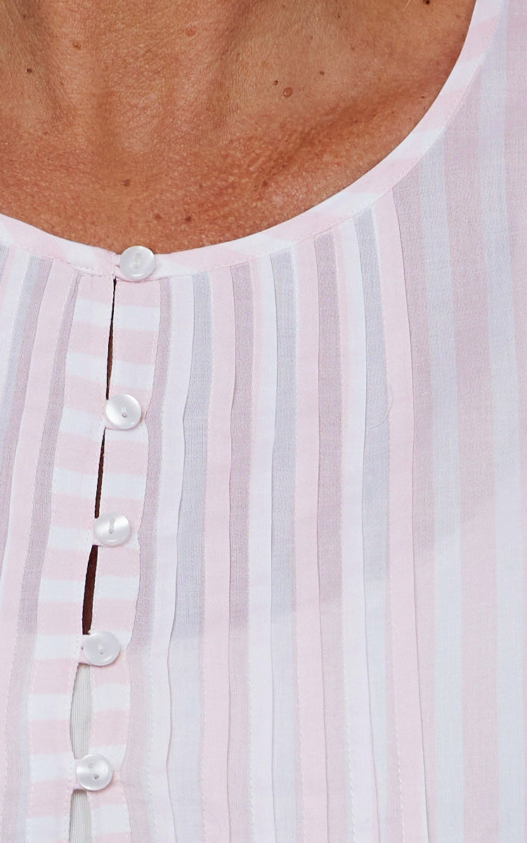French Country 100% Cotton Nightgown in Hampton's Stripe FCD115