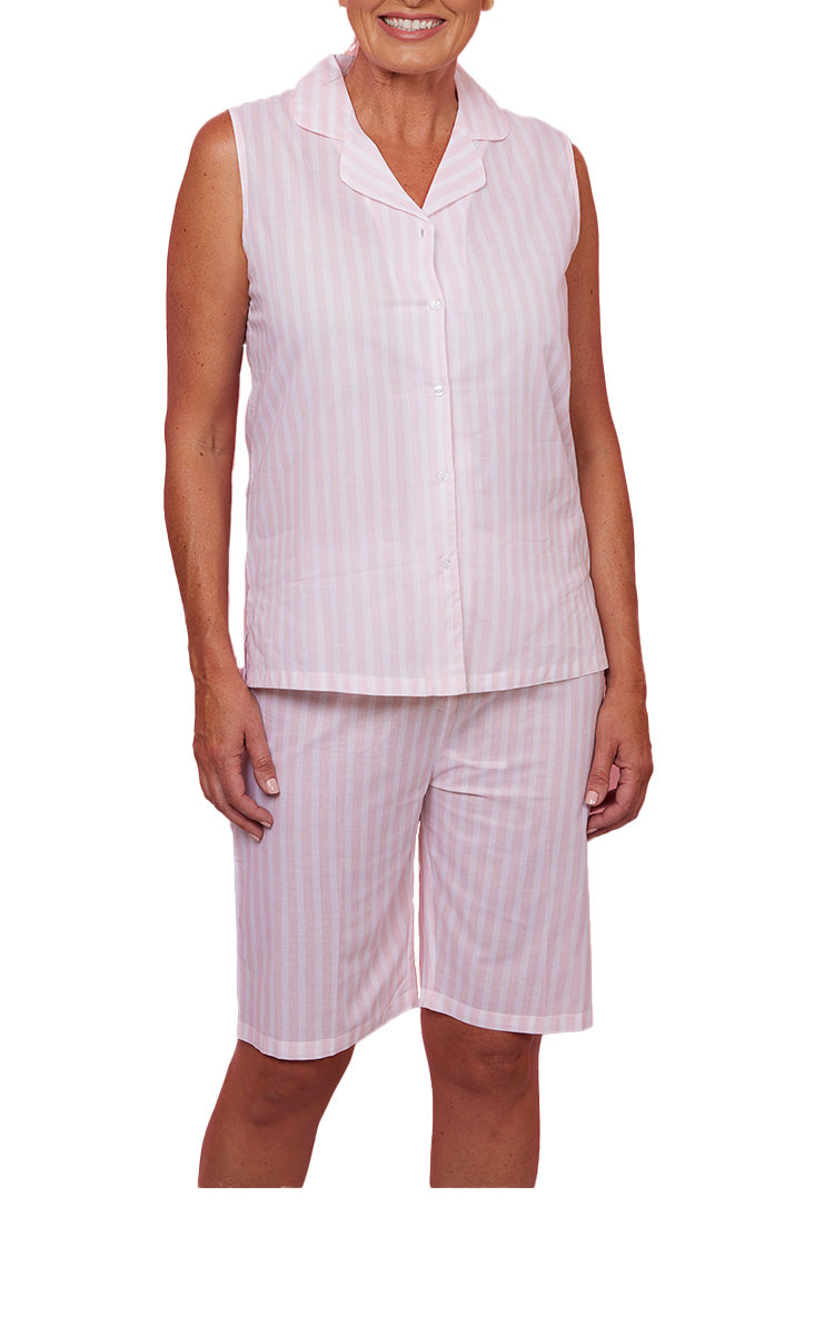 French Country 100% Cotton Pyjama with Short Sleeve in Hampton's Stripe FCD118