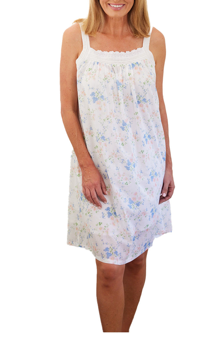 French Country 100% Cotton Strappy Nightgown in Poppy Daisy FCD165A