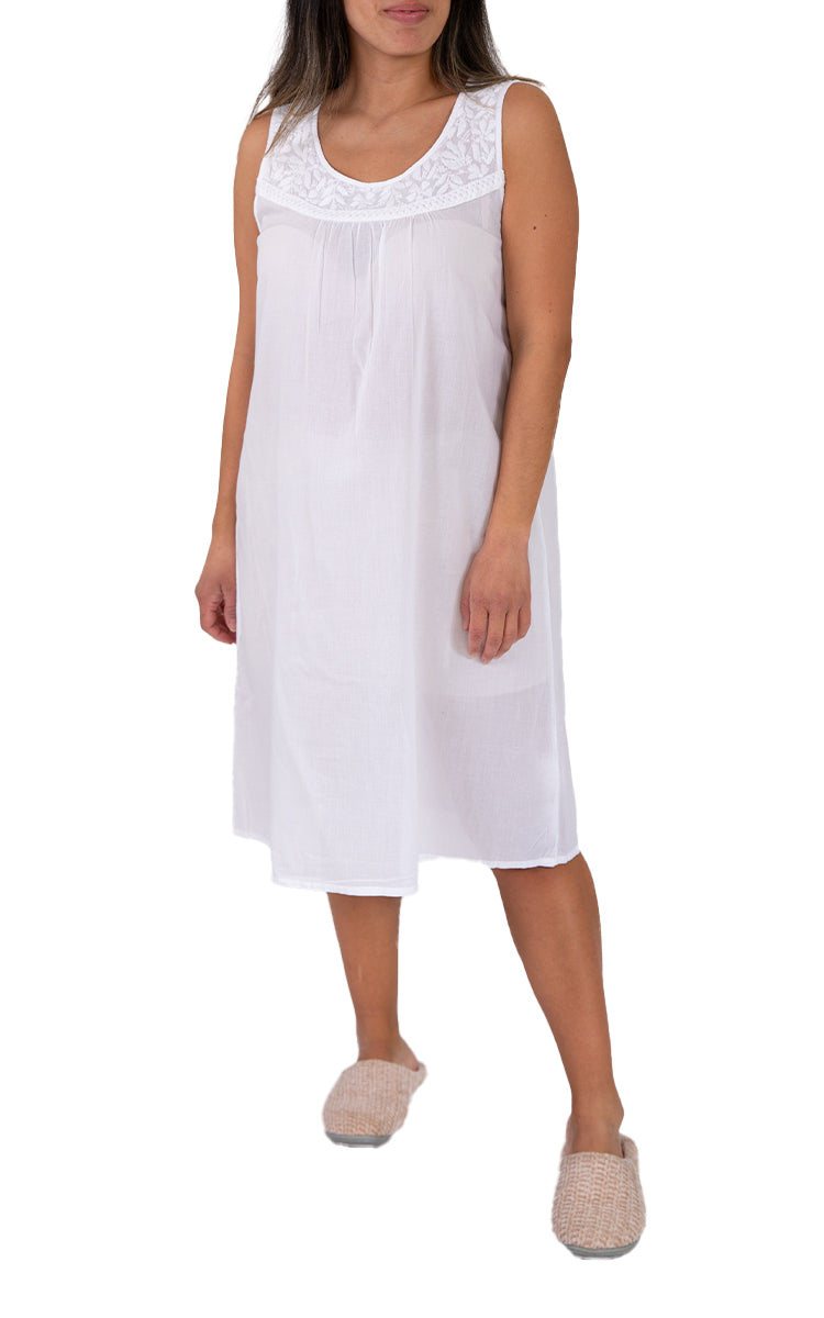 White cotton nightie perfect for womens sleepwear and nursing homes. Shop online at nautreswear australia and new zealand