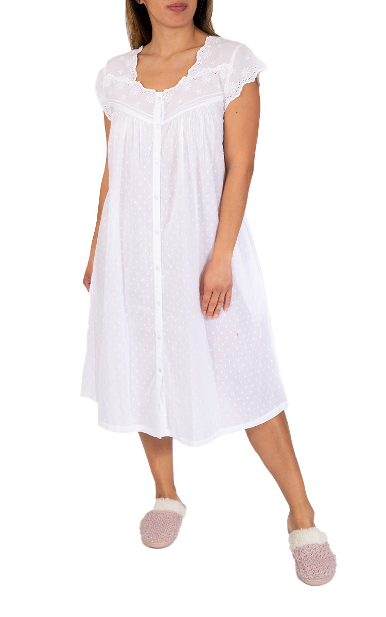 Classic white cotton nightie with cap sleeve from French Country Australia