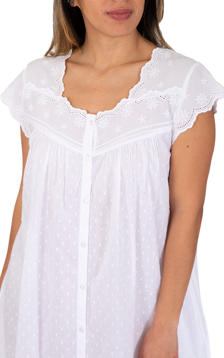 Classic white cotton nightie with cap sleeve from French Country Australia