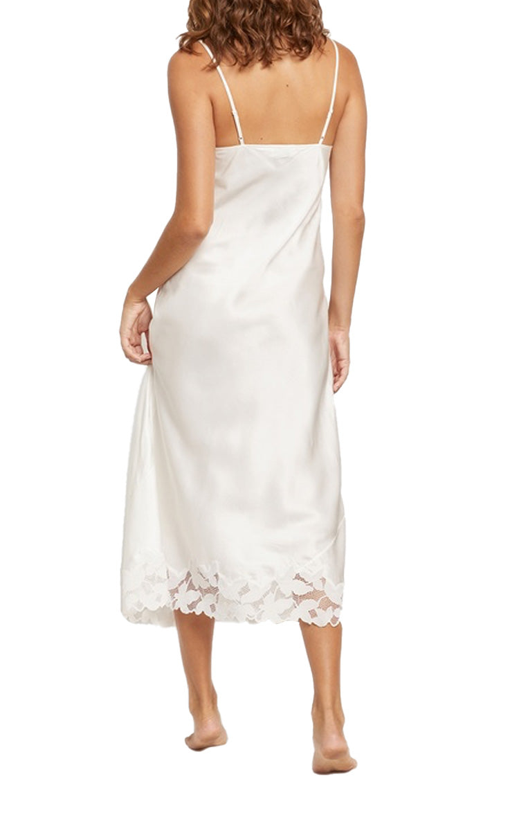 Ginia 100% Silk Nightgown with Lace in Sugar Swizzle GLH401 SALE