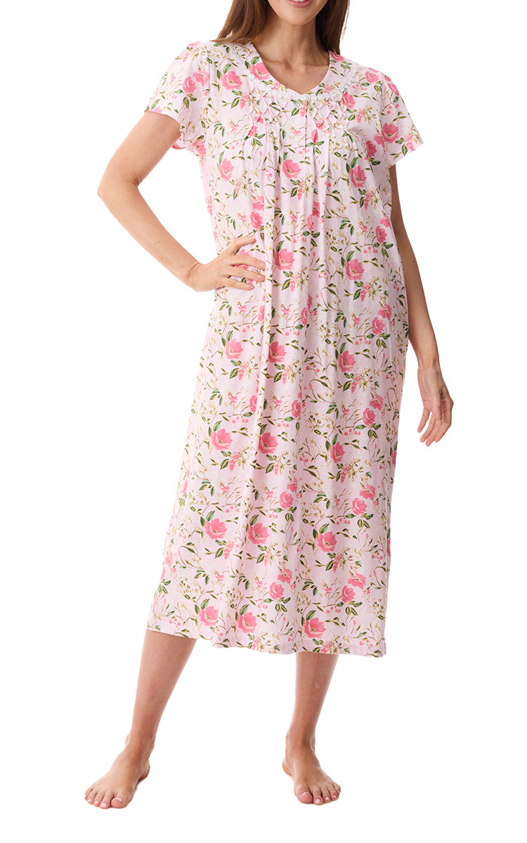 Givoni 100% Cotton Jersey Short Sleeve Nightgown In Ferrara 8LP05F