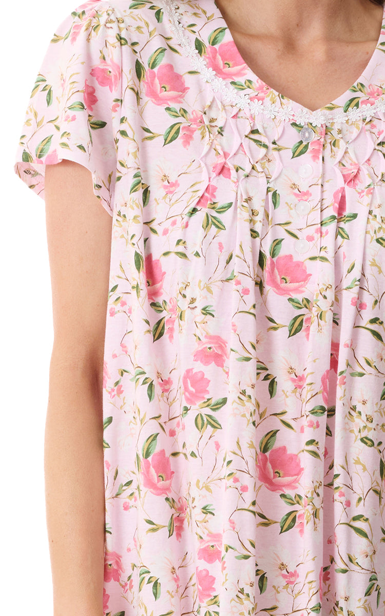 Givoni 100% Cotton Jersey Short Sleeve Nightgown In Ferrara 8LP05F