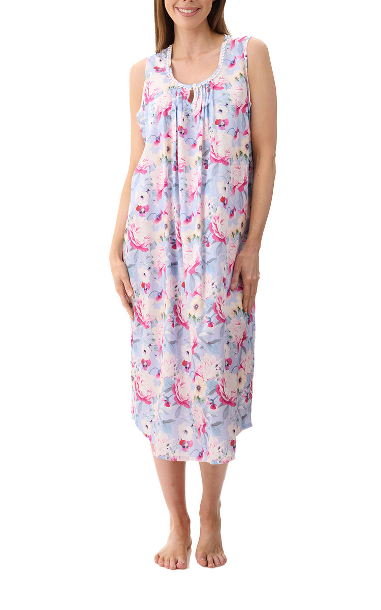 Givoni 100% Woven Cotton Sleeveless Nightgown In Wendy 6AC08W