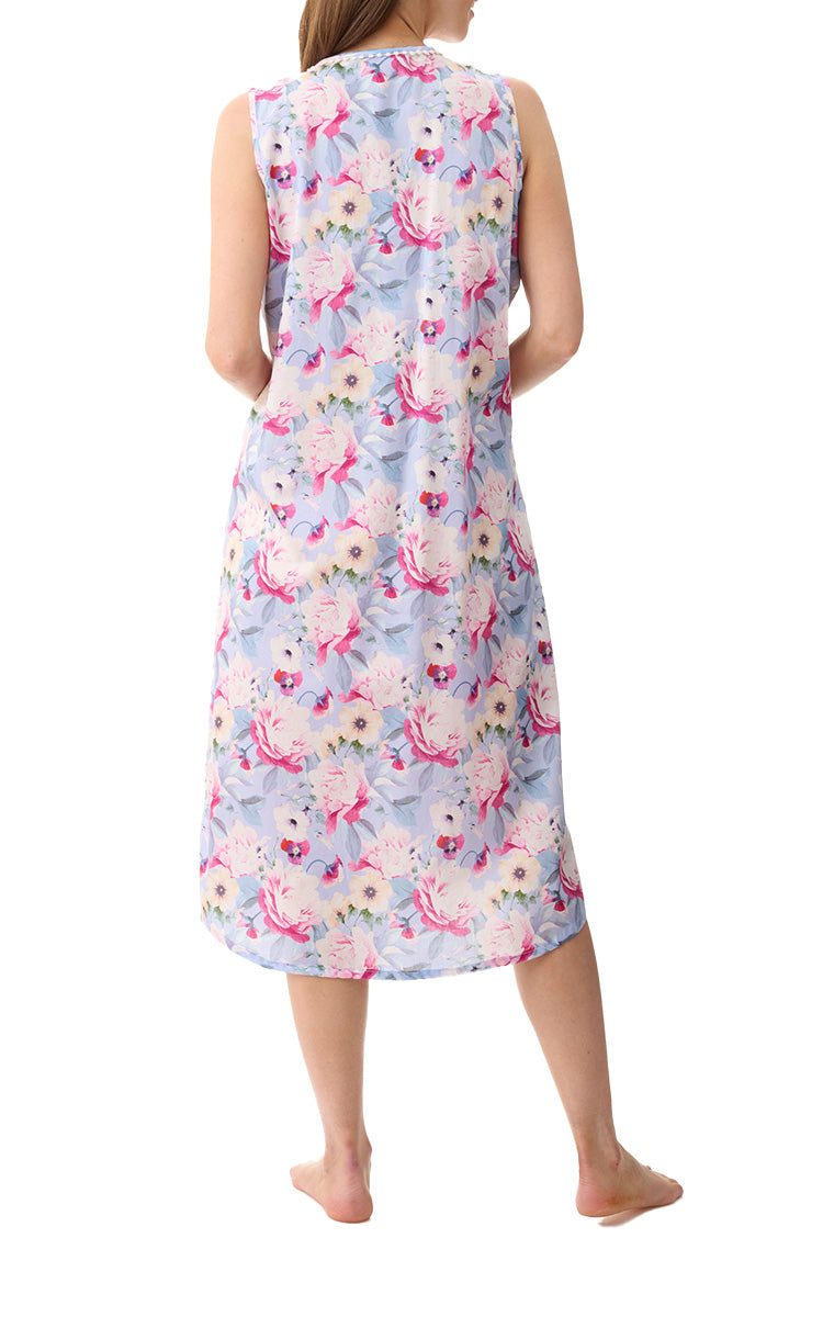 Givoni 100% Woven Cotton Sleeveless Nightgown In Wendy 6AC08W