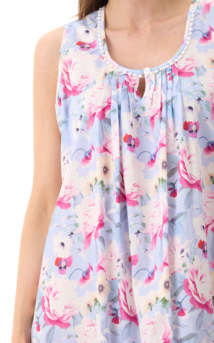 Givoni 100% Woven Cotton Sleeveless Nightgown In Wendy 6AC08W