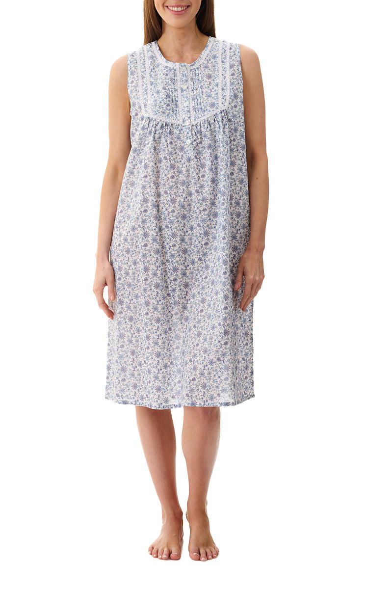 Givoni 100% Woven Cotton Sleeveless Nightgown In Astrid 6BV46A