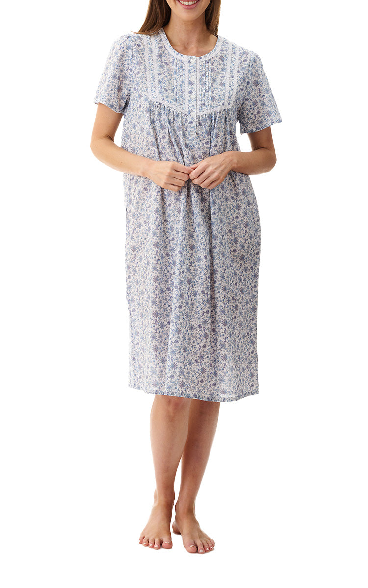 Givoni 100% Cotton Short Sleeve Nightgown In Astrid 6BV47A