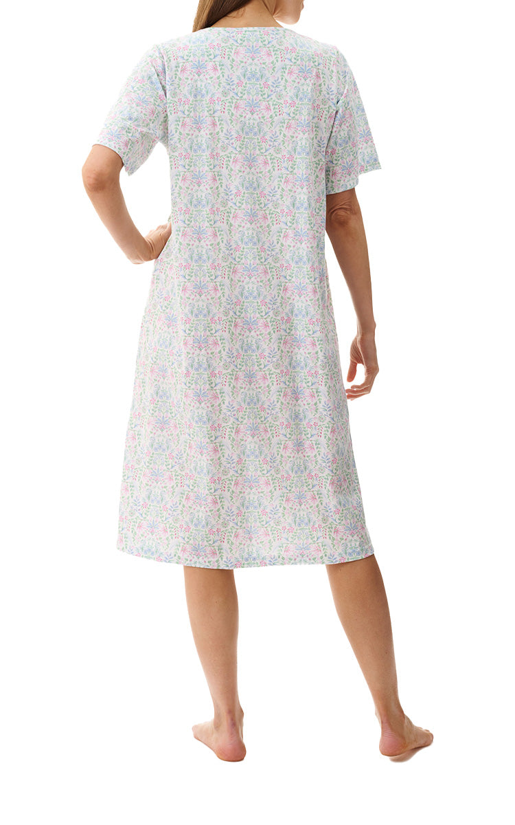 Givoni 100% Cotton Jersey Short Sleeve Nightgown In Ivy 6LP38I