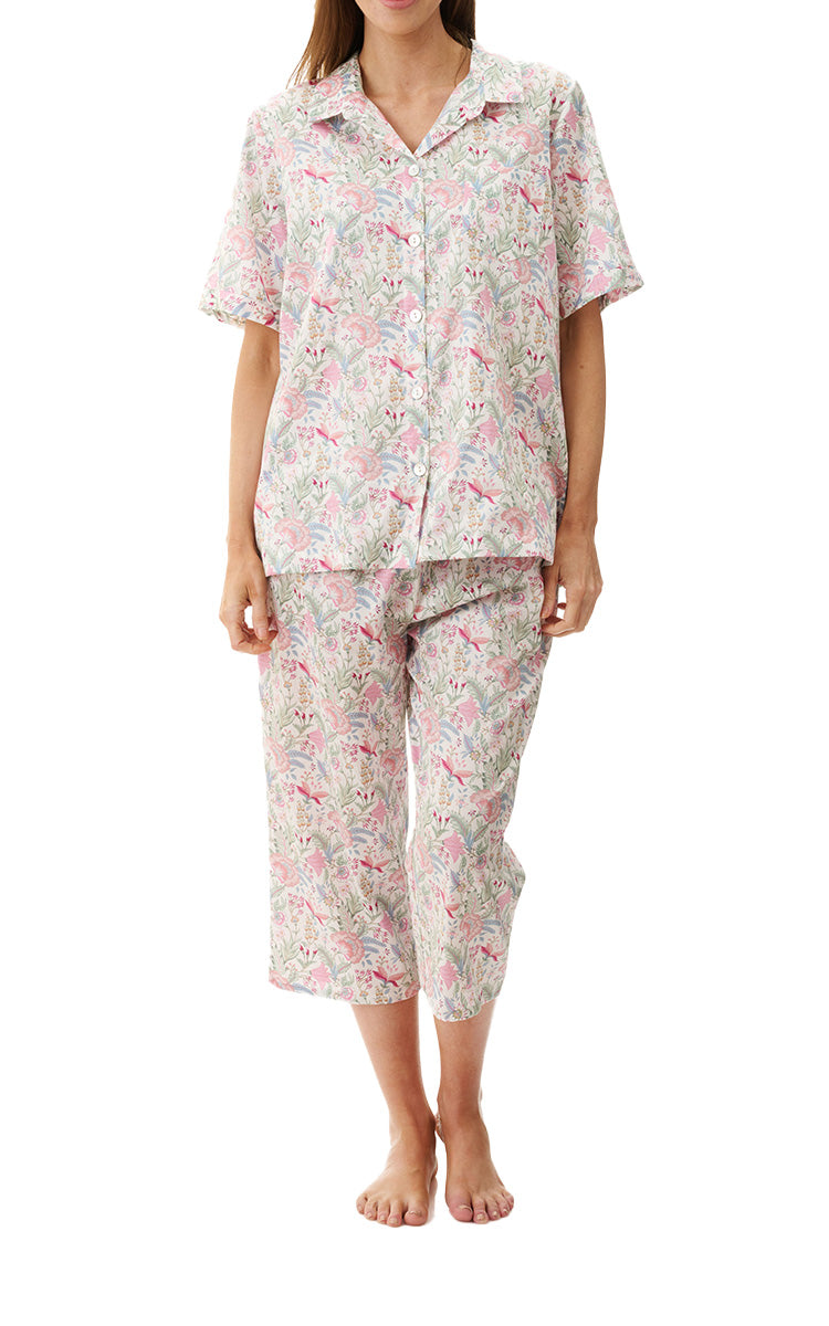 Givoni 100% Cotton Pyjama with Short Sleeve and 7/8 Length Pant in Viviene 6AC24V