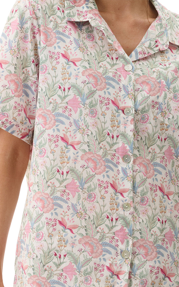 Givoni 100% Cotton Pyjama with Short Sleeve and 7/8 Length Pant in Viviene 6AC24V