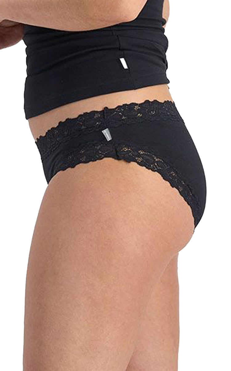 Jockey 94% Cotton Underwear Bikini in Black Parisienne