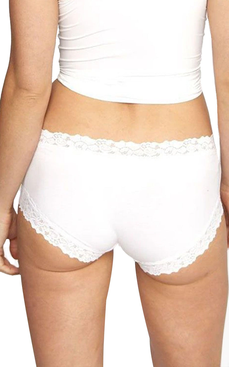 Jockey 94% Cotton Underwear Boyleg in White Parisienne