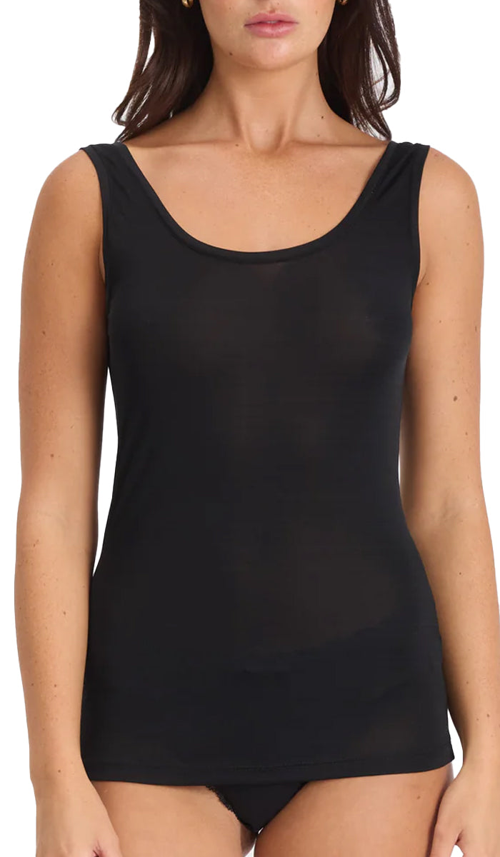 Love & Lustre 100% Silk Jersey Tank in Black LL908