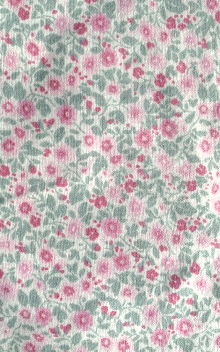 Schrank 100% Cotton Flannelette Nightgown With Collar In Ivory Rose Floral SK618R