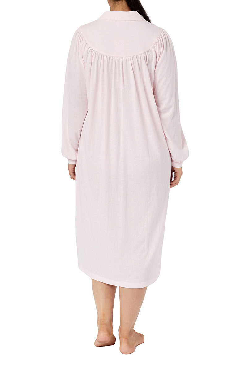 Schrank Polycotton Jersey Nightgown With Collar In Pink SK232E