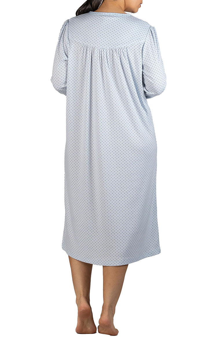 Schrank Polycotton Jersey Embroidered Nightgown In Blue SK236S