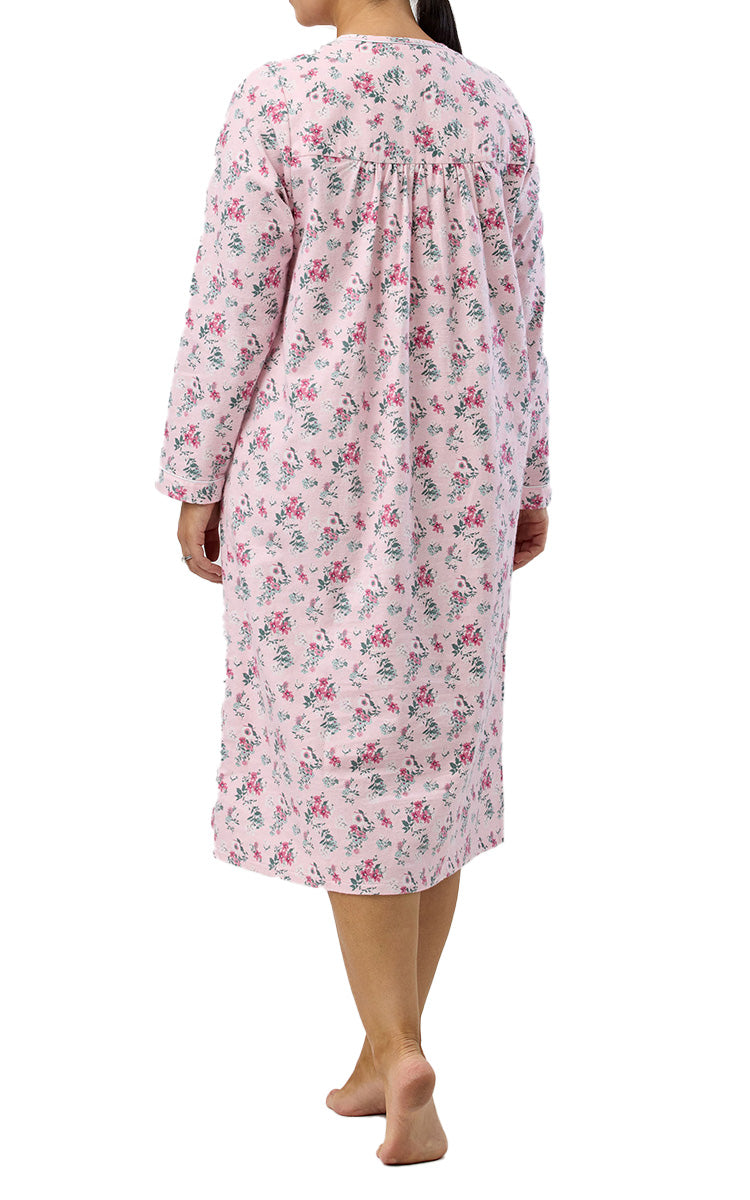 Schrank 100% Cotton Flannelette Nightgown In Pink Crab Apple SK611C5