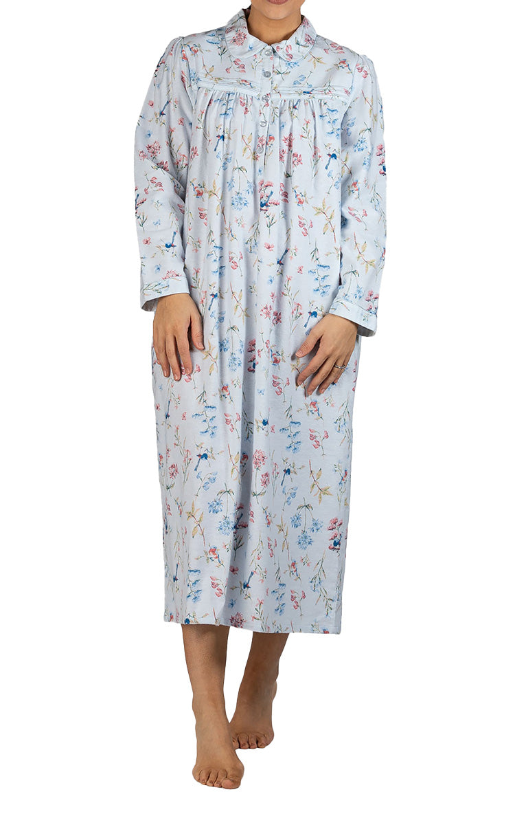 Womens Cotton Flannelette Nightgown for Senior Women for sale online at natureswear australia and new zealand