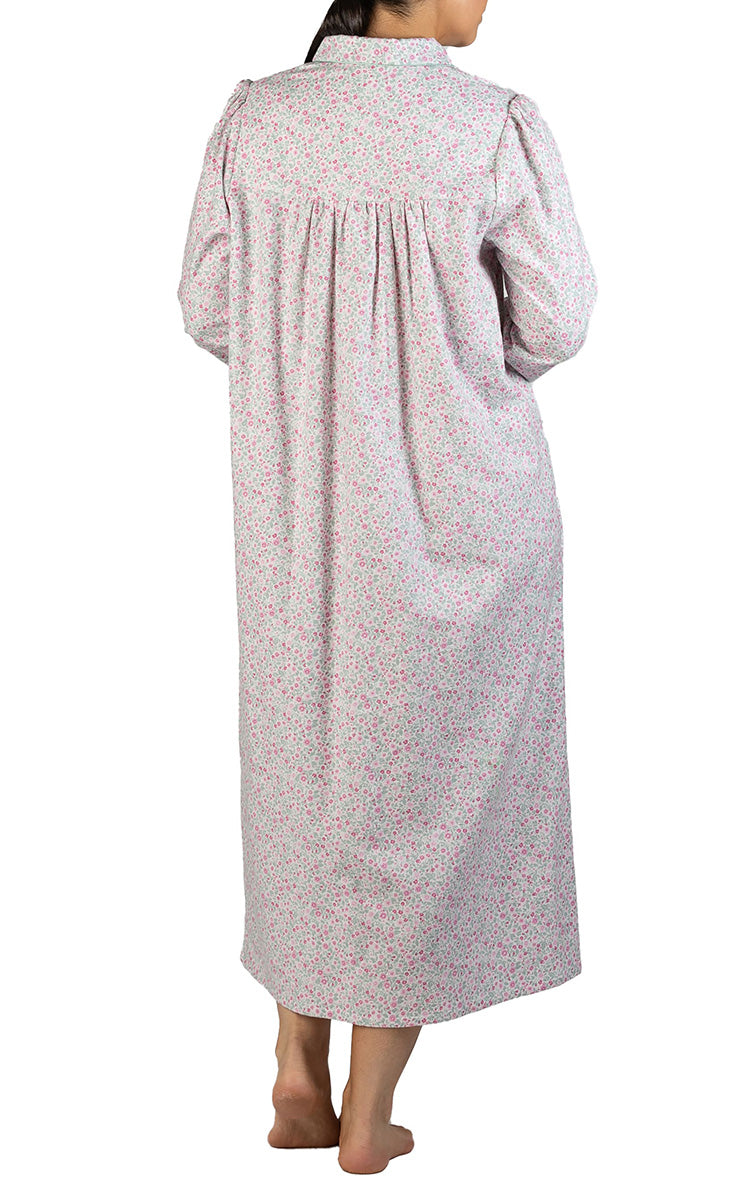 Women modelling Schrank flannelette nightgown for women which is for sale online at natureswear.com
