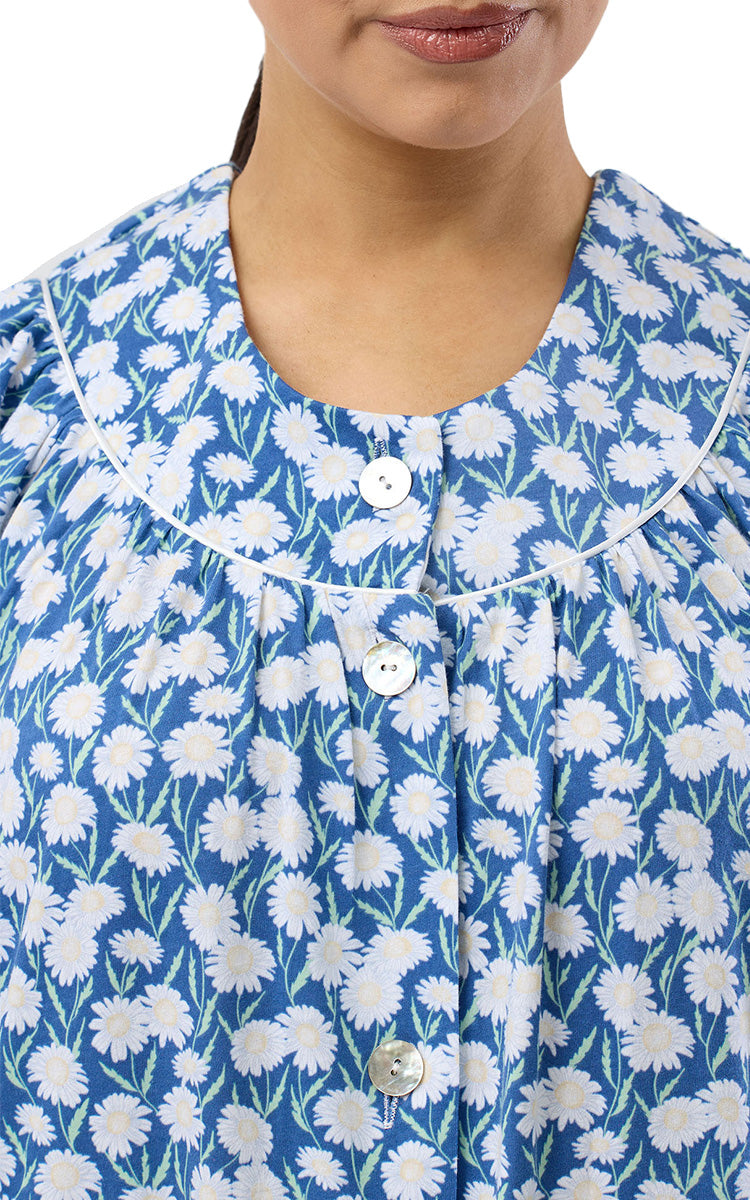 Schrank 100% Cotton Jersey Brunchcoat with Short Sleeve in Denim Daisy SK925D