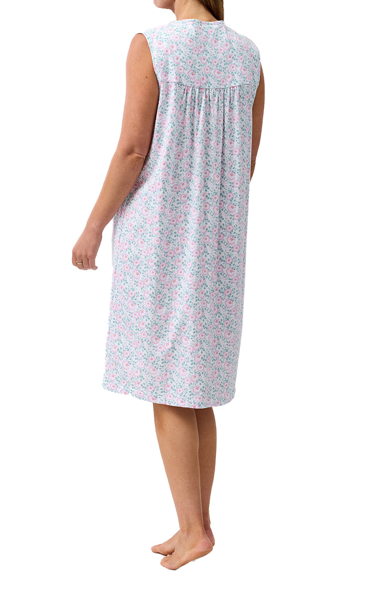Schrank 100% Cotton Jersey Nightgown Sleeveless in Pink Camelia SK411C6