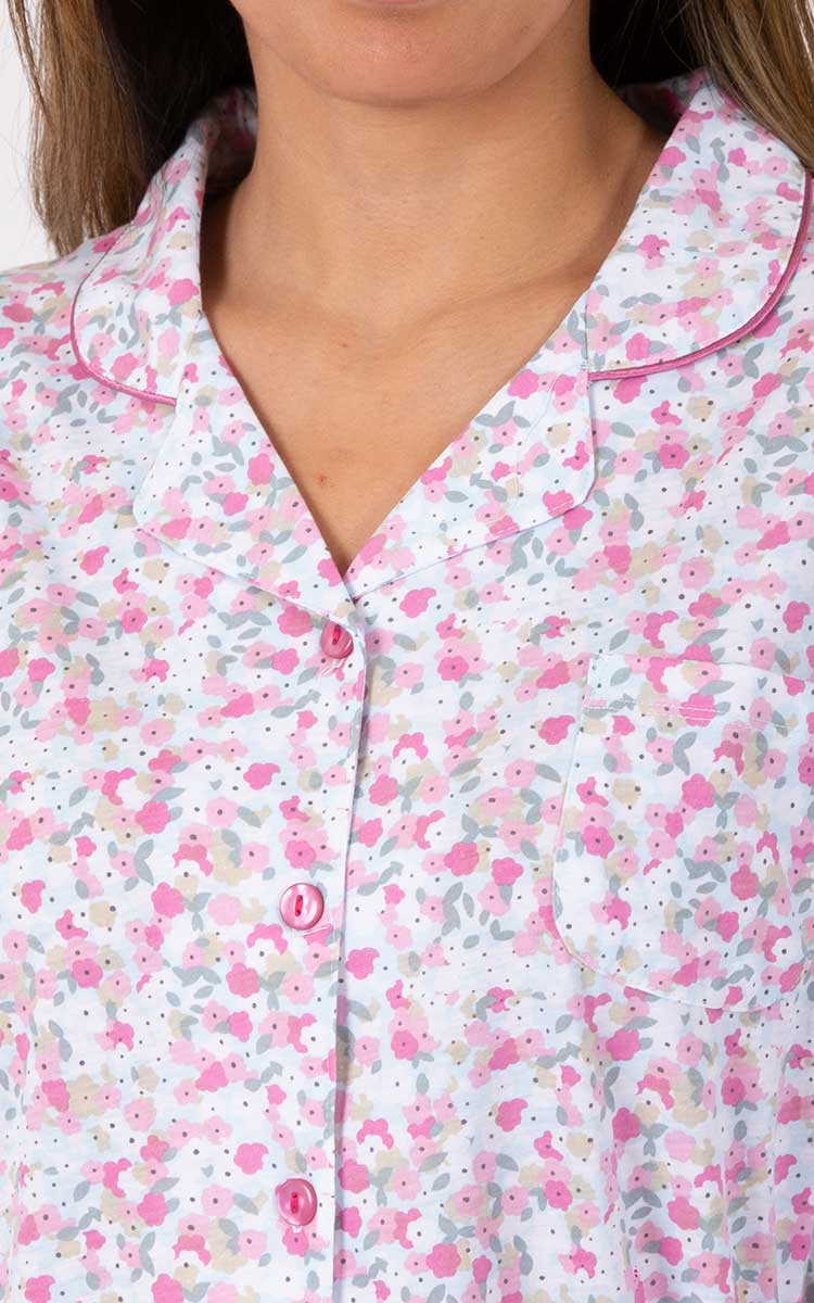 Schrank 100% Polycotton Pyjama with long Sleeve and Long Pant in Pink Revere SK389