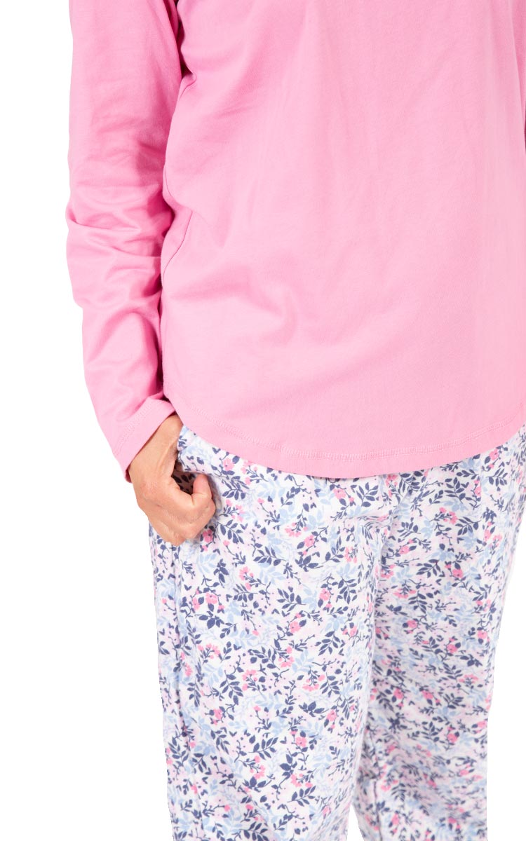 Woman wearing Schrank Pyjama for winter in cotton flannelette