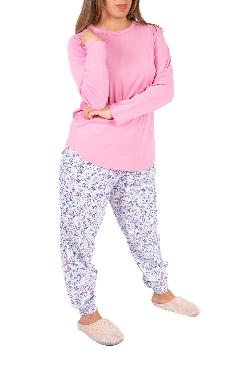 Woman wearing Schrank Pyjama for winter in cotton flannelette