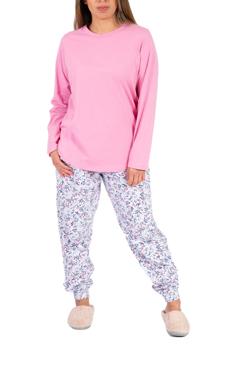 Woman wearing Schrank Pyjama for winter in cotton flannelette