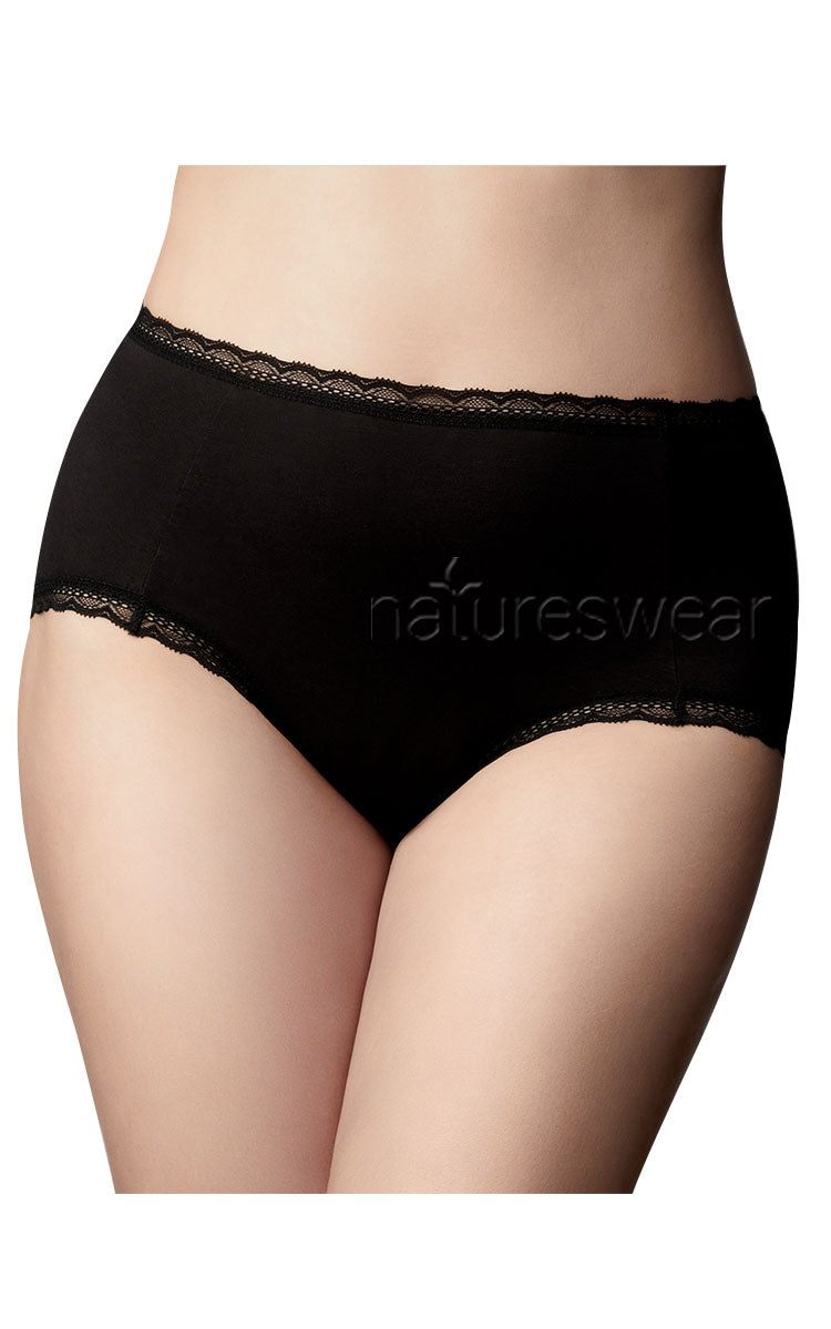 The Knicker Cotton Maxi Brief Black Australia and New Zealand Natureswear