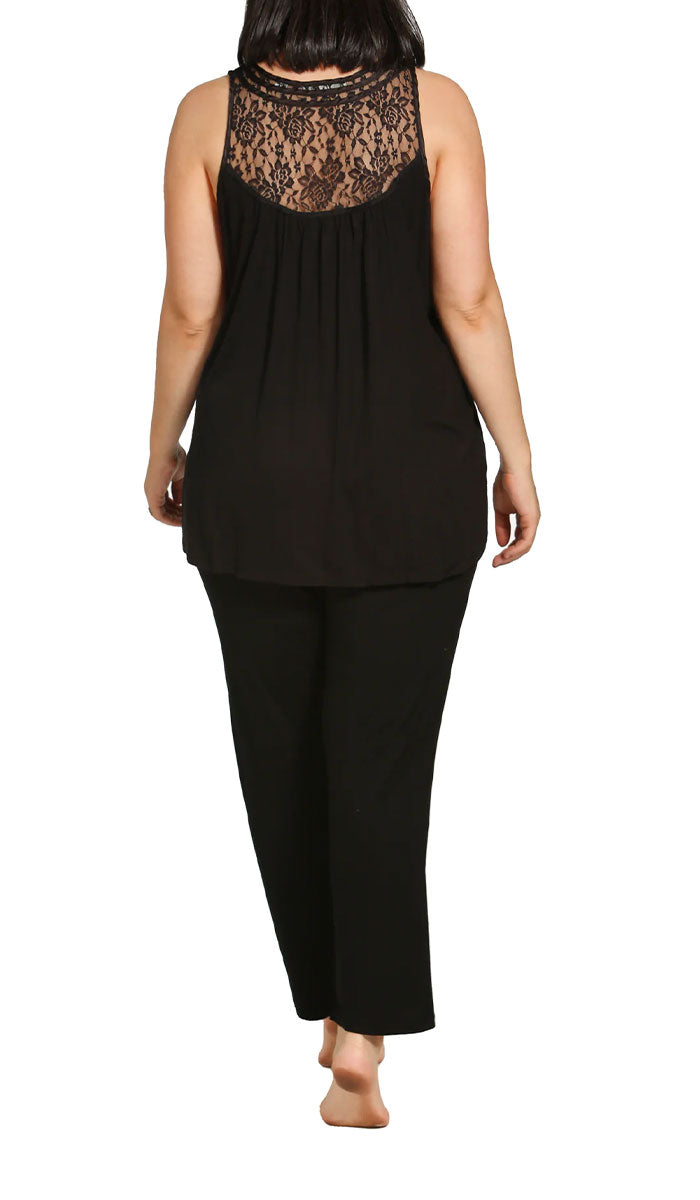 Yuu 100% Viscose Pyjama Sleeveless in Black Y270